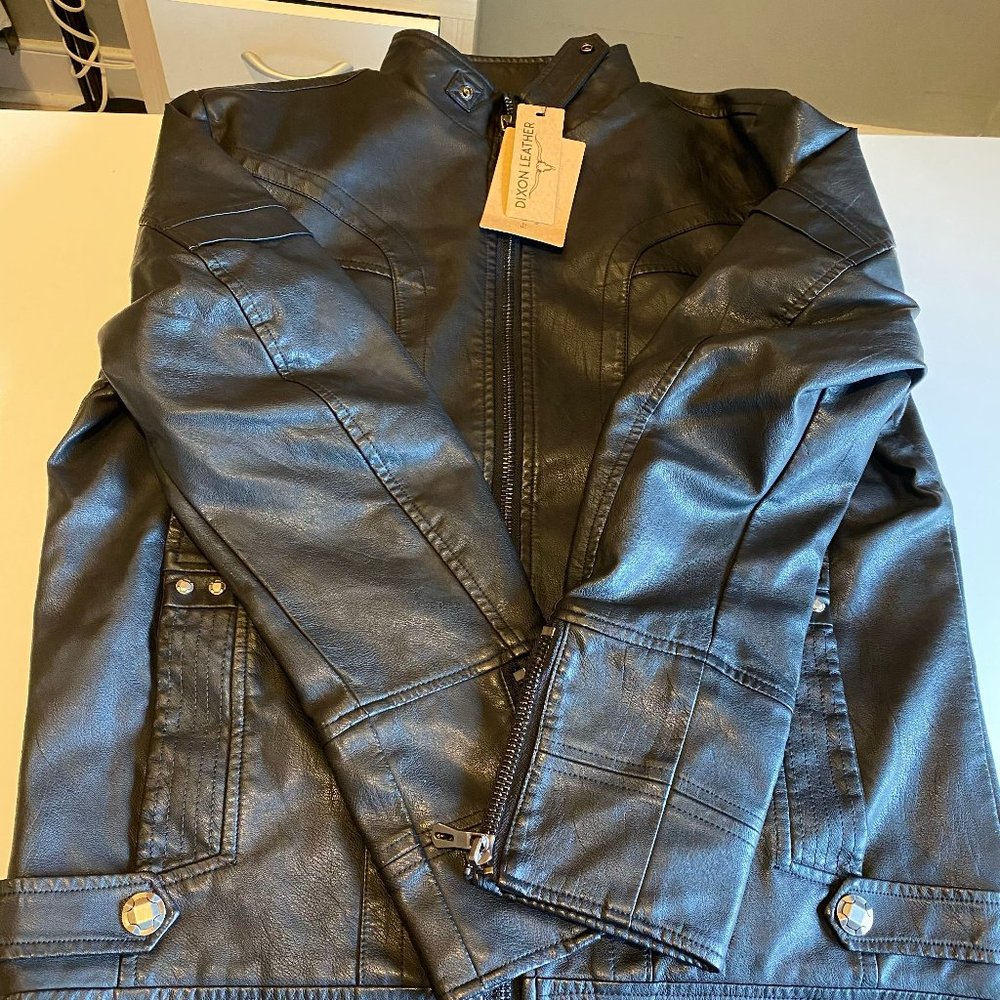 Brand New Dixon Black Leather Jacket (NEVER WORN)